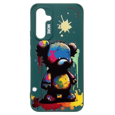 Чехол-накладка для Samsung Galaxy A54 (медведь) (темно-зеленый) - SC335