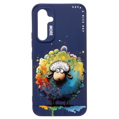 Чехол-накладка для Samsung Galaxy A54 (овечка) (темно-синий) - SC335