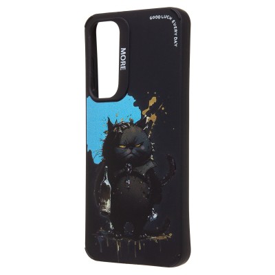 Чехол-накладка для Samsung Galaxy A55 (черный кот) (черный) - SC335 Чехол-накладка для Samsung Galaxy A55 (черный кот) (черный) - SC335