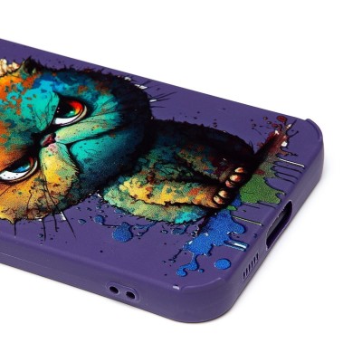 Чехол-накладка для Samsung Galaxy S23 FE (кот) (фиолетовый) - SC335 Чехол-накладка для Samsung Galaxy S23 FE (кот) (фиолетовый) - SC335