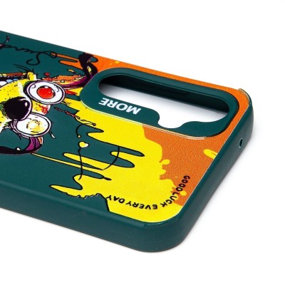 Чехол-накладка для Samsung Galaxy S23 FE (собака) (темно-зеленый) - SC335 Чехол-накладка для Samsung Galaxy S23 FE (собака) (темно-зеленый) - SC335