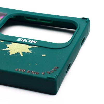 Чехол-накладка для Samsung Galaxy S24 Ultra (медведь) (темно-зеленый) - SC335