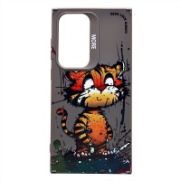 Чехол-накладка для Samsung Galaxy S24 Ultra (тигр) (серый) - SC335