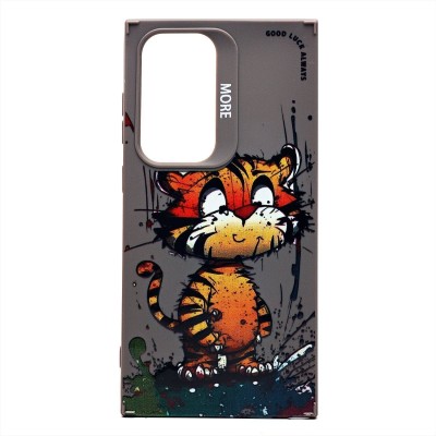 Чехол-накладка для Samsung Galaxy S24 Ultra (тигр) (серый) - SC335
