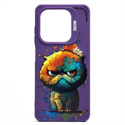 Чехол-накладка для Tecno Pop 8 (кот) (фиолетовый) - SC335