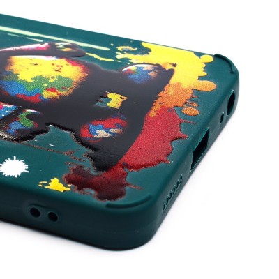 Чехол-накладка для Tecno Pop 8 (медведь) (темно-зеленый) - SC335