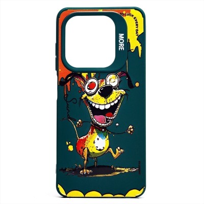 Чехол-накладка для Tecno Pop 8 (собака) (темно-зеленый) - SC335