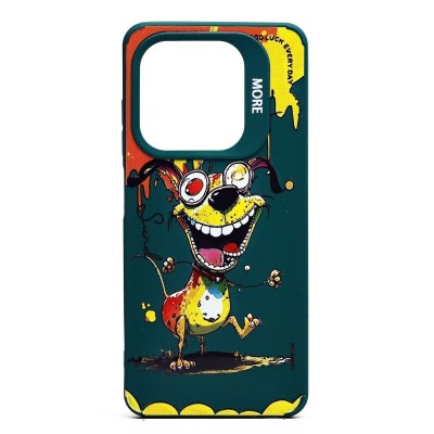 Чехол-накладка для Tecno Spark 20C (собака) (темно-зеленый) - SC335