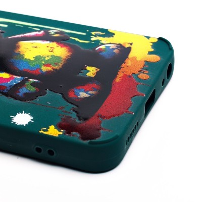 Чехол-накладка для Tecno Spark GO 2023 (медведь) (темно-зеленый) - SC335