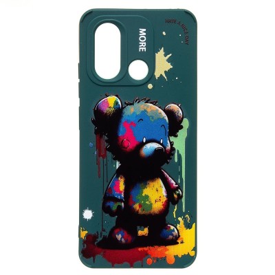 Чехол-накладка для Xiaomi Poco C55 (медведь) (темно-зеленый) - SC335