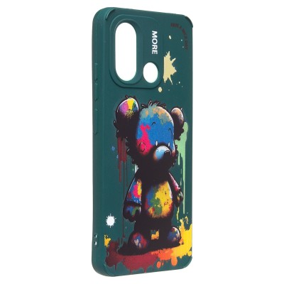 Чехол-накладка для Xiaomi Poco C55 (медведь) (темно-зеленый) - SC335