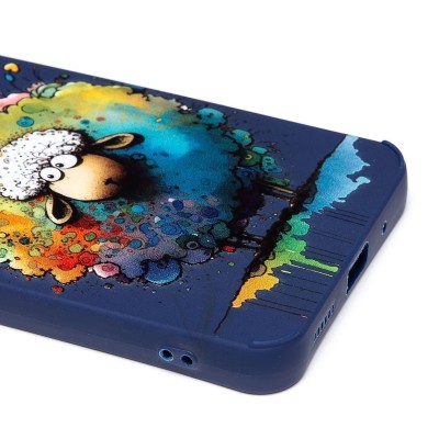 Чехол-накладка для Xiaomi Poco C55 (овечка) (темно-синий) - SC335