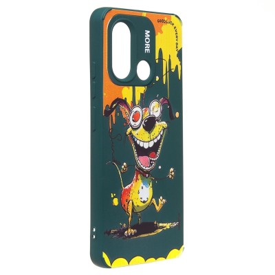 Чехол-накладка для Xiaomi Poco C55 (собака) (темно-зеленый) - SC335 Чехол-накладка для Xiaomi Poco C55 (собака) (темно-зеленый) - SC335