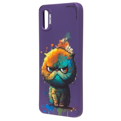 Чехол-накладка для Xiaomi Redmi 9A (кот) (фиолетовый) - SC335