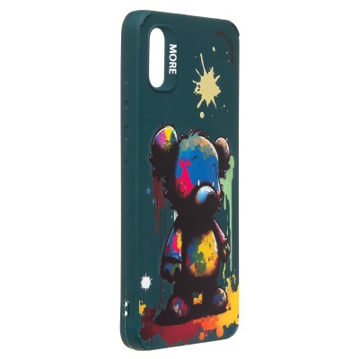 Чехол-накладка для Xiaomi Redmi 9A (медведь) (темно-зеленый) - SC335