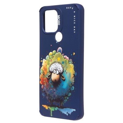 Чехол-накладка для Xiaomi Poco C50 (овечка) (темно-синий) - SC335