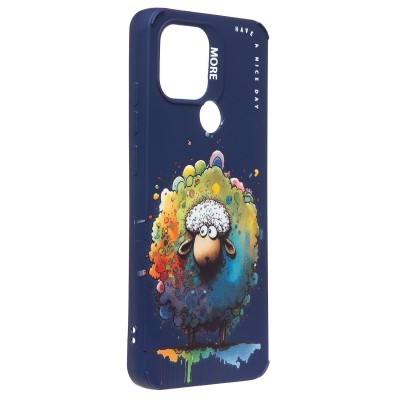Чехол-накладка для Xiaomi Poco C50 (овечка) (темно-синий) - SC335