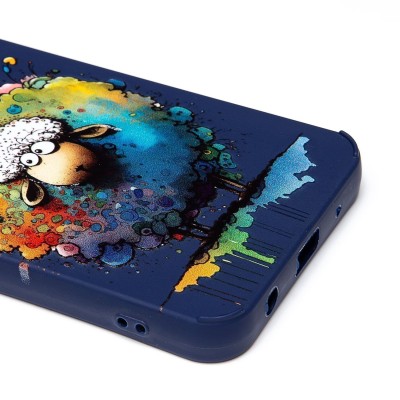 Чехол-накладка для Xiaomi Poco C50 (овечка) (темно-синий) - SC335