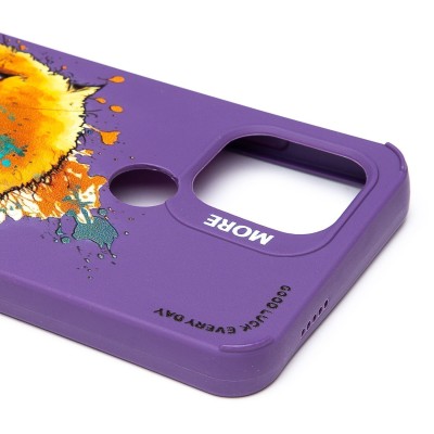 Чехол-накладка для Xiaomi Poco C51 (кот) (фиолетовый) - SC335