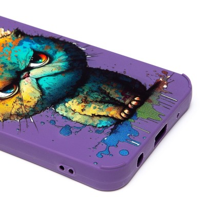 Чехол-накладка для Xiaomi Poco C51 (кот) (фиолетовый) - SC335