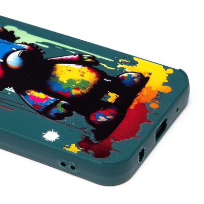 Чехол-накладка для Xiaomi Poco C51 (медведь) (темно-зеленый) - SC335