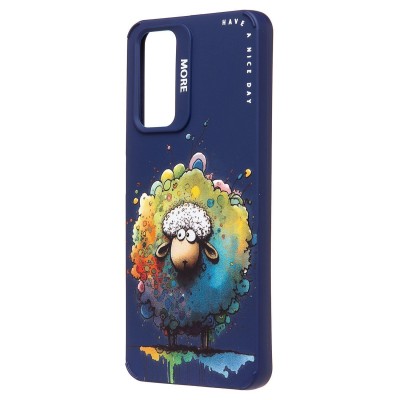 Чехол-накладка для Xiaomi Redmi Note 11 4G Global (овечка) (темно-синий) - SC335