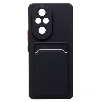 Чехол-накладка для Honor 200 Pro (черный) - SC337 с картхолдером