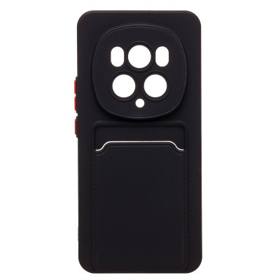 Чехол-накладка для Honor Magic 6 Pro (черный) - SC337 с картхолдером