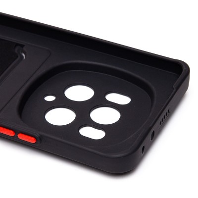 Чехол-накладка для Honor Magic 6 Pro (черный) - SC337 с картхолдером