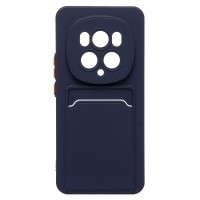 Чехол-накладка для Honor Magic 6 Pro (темно-синий) - SC337 с картхолдером