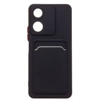 Чехол-накладка для Honor X5 Plus (черный) - SC337 с картхолдером