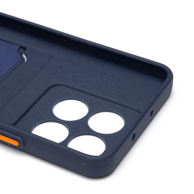 Чехол-накладка для Huawei Honor X5b (темно-синий) - SC337 с картхолдером
