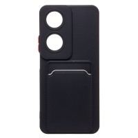 Чехол-накладка для Honor X7b 5G (черный) - SC337 с картхолдером