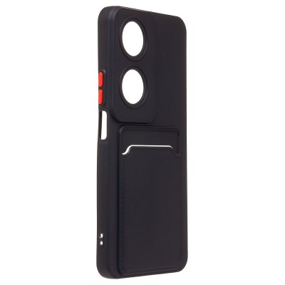 Чехол-накладка для Honor X7b 5G (черный) - SC337 с картхолдером