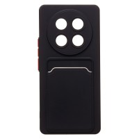 Чехол-накладка для Honor X9c (черный) - SC337 с картхолдером