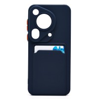 Чехол-накладка для Huawei Pura 70 Ultra Global (темно-синий) - SC337 с картхолдером