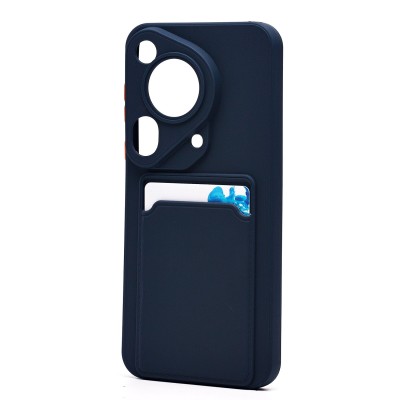 Чехол-накладка для Huawei Pura 70 Ultra Global (темно-синий) - SC337 с картхолдером