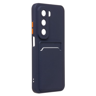 Чехол-накладка для Infinix Hot 50 5G (темно-синий) - SC337 с картхолдером