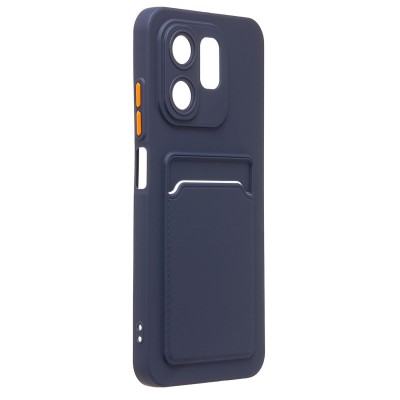 Чехол-накладка для Infinix Hot 50i (темно-синий) - SC337 с картхолдером