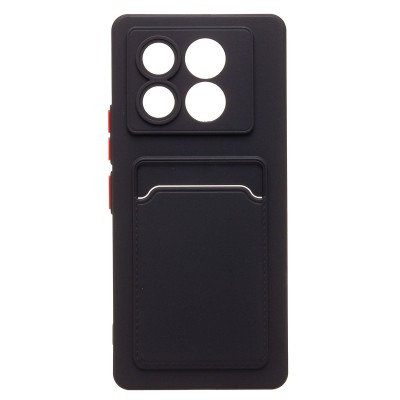 Чехол-накладка для Infinix Note 40 5G (черный) - SC337 с картхолдером