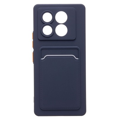 Чехол-накладка для Infinix Note 40 5G (темно-синий) - SC337 с картхолдером