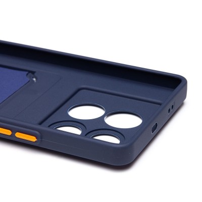 Чехол-накладка для Infinix Note 40 5G (темно-синий) - SC337 с картхолдером