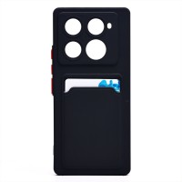 Чехол-накладка для Infinix Note 40 Pro 4G (черный) - SC337 с картхолдером