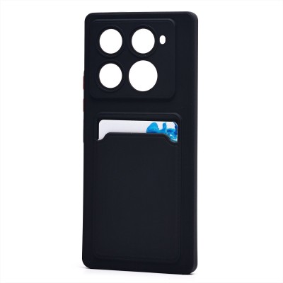 Чехол-накладка для Infinix Note 40 Pro 4G (черный) - SC337 с картхолдером