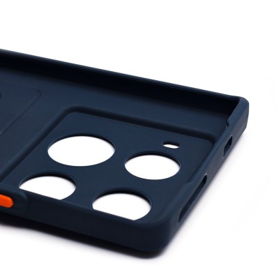 Чехол-накладка для Infinix Note 40 Pro 4G (темно-синий) - SC337 с картхолдером