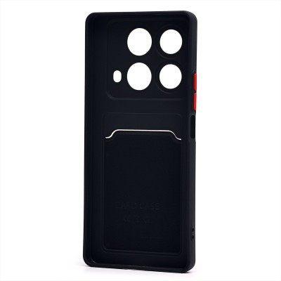 Чехол-накладка для Infinix Note 40 (черный) - SC337 с картхолдером