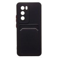 Чехол-накладка для OPPO Reno 12 Global (черный) - SC337 с картхолдером
