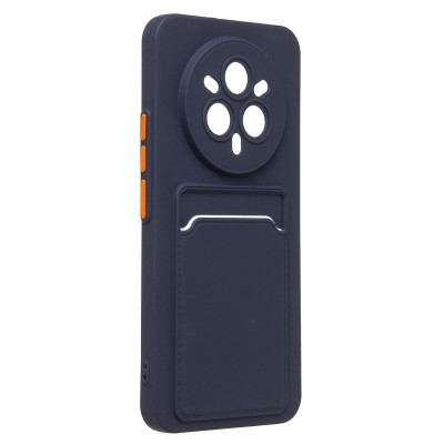 Чехол-накладка для Realme 14 Pro+ (темно-синий) - SC337 с картхолдером