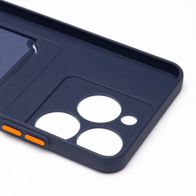 Чехол-накладка для Realme C61 4G Global (темно-синий) - SC337 с картхолдером