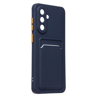 Чехол-накладка для Samsung Galaxy A36 5G (темно-синий) - SC337 с картхолдером